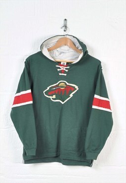 Vintage NHL Minnesota Wild Hockey Hoodie Sweatshirt Youth L