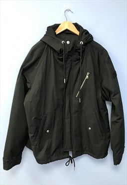 00s Outdoor Parka Jacket Black Hood Zip Casual