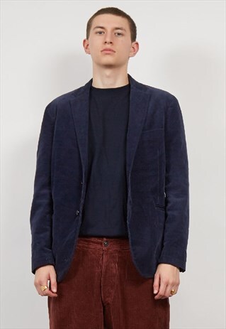 VINTAGE 90'S NAVY CORDUROY BLAZER