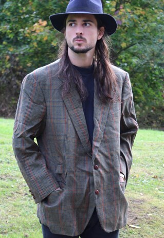 VINTAGE 90S BURBERRY TWEED JACKET - LARGE - BRITISH