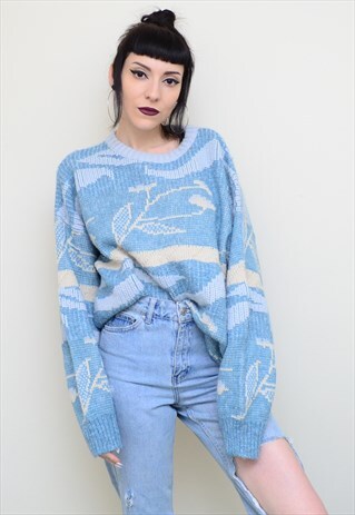 VINTAGE 90'S ABSTRACT PATTERNED SLOUCHY JUMPER