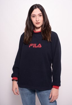 Vintage Fila Sherpa Fleece Heavy Sweatshirt Pullover