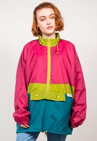 VINTAGE 90'S QUARTER ZIP CAGOULE JACKET
