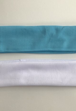 BLUE AND WHITE COTTON HEADBAND BUNDLE