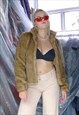 VINTAGE Y2K RAVE SHEARLING FLUFFY PENNY-LANE SPRING TRENCH