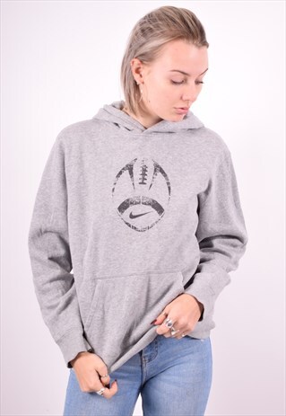 NIKE WOMENS VINTAGE HOODIE JUMPER XL GREY 90'S
