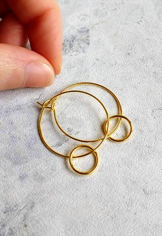 MINIMALIST RING HOOP EARRINGS