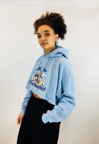 VINTAGE DISNEY WORLD CROPPED HOODIE