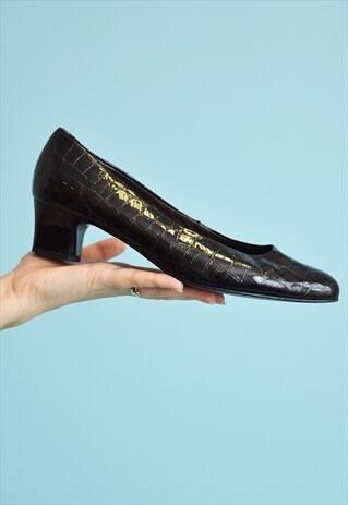 90'S RETRO FAUX LEATHER PUMPS