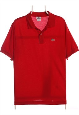 Lacoste 90's Short Sleeve Button Up Polo Shirt Large Red