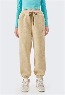 Miillow letter embroidered loose wool trousers