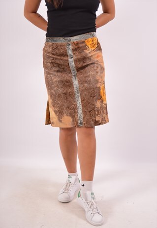 ROBERTO CAVALLI VELVET SKIRT FLORAL MULTI