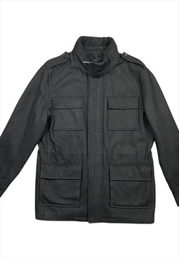 Calvin Klein Vintage Men's Black Military Style Wool Jacket