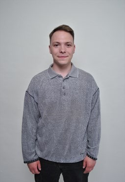 90's minimalist pullover shirt vintage men sweater grey