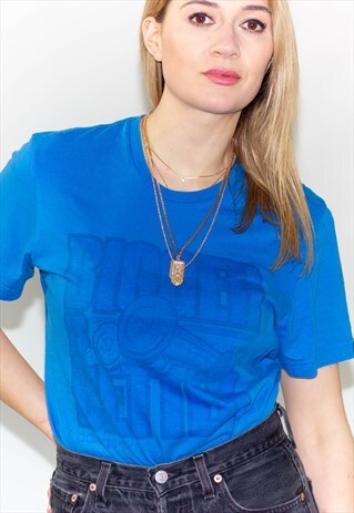 VINTAGE BLUE ADIDAS LOGO T-SHIRT