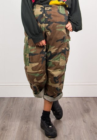 VINTAGE 90'S CAMO PANTS ARMY TROUSERS