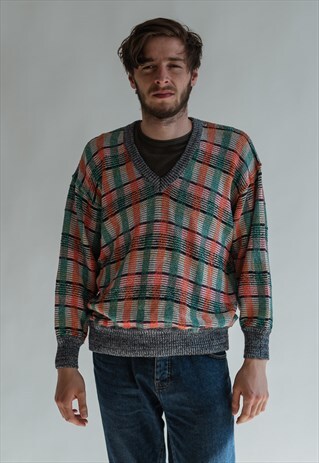 VINTAGE 80S FUNKY JUMPER IN MULTICOLOR PATTERN