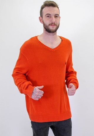 VINTAGE CHAPS SWEATER IN ORANGE XL
