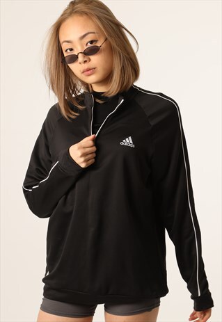 VINTAGE ADIDAS EMBROIDERED 1/4 ZIP SWEATSHIRT