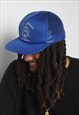 VINTAGE USA WORKER TRUCKER HAT CAP BLUE