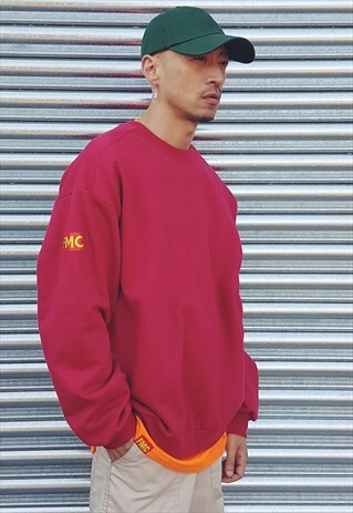 FMC OVERSIZED SWEATSHIRT CRANBERRY RED