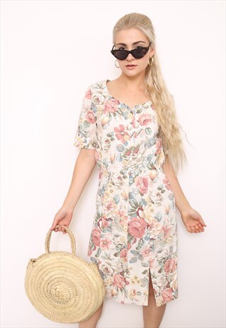 VINTAGE 90S FLORAL MIDI DRESS
