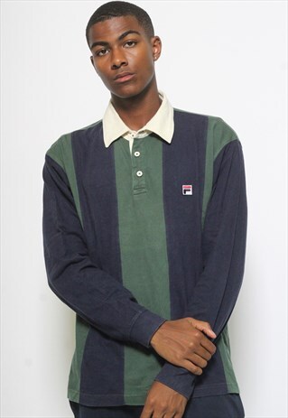 VINTAGE FILA STRIPED RUGBY SHIRT