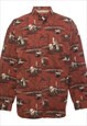 Vintage Columbia Animal Print Corduroy Shirt - L