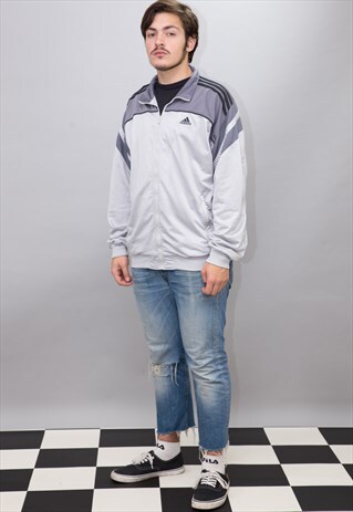 VINTAGE 90'S GREY ADIDAS TRACK JACKET