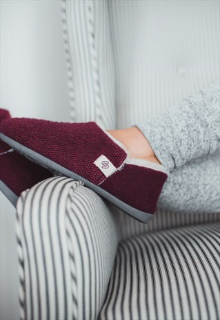 LADIES PREMIUM BERRY FAUX FUR LINED SLIPPER