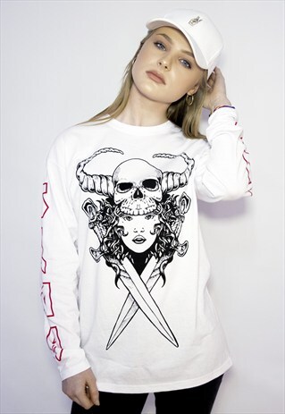 'SLAY' LONG SLEEVE WHITE T-SHIRT