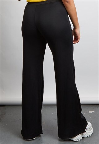 VINTAGE 90'S ROBERTO CAVALLI BLACK FLARED TROUSERS
