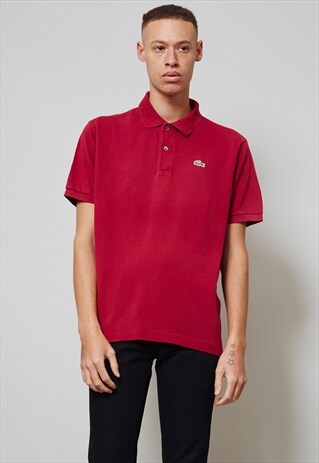 VINTAGE 90'S BURGUNDY LACOSTE POLO T-SHIRT