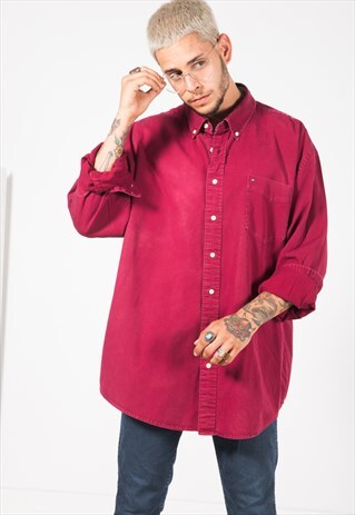VINTAGE 80S TOMMY HILFIGER SHIRT/ S1443
