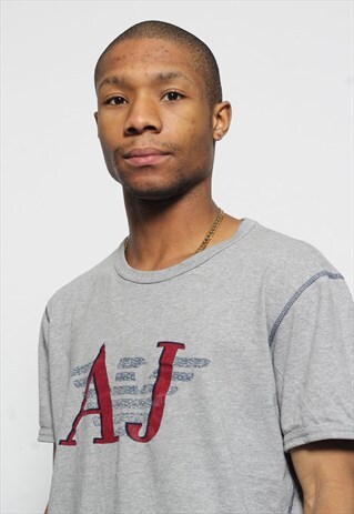VINTAGE ARMANI JEANS LOGO T-SHIRT GREY