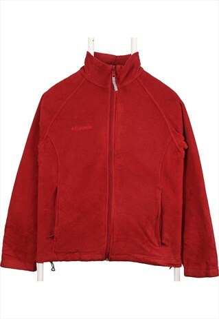 Columbia 90's Spellout Logo Full Zip Up Fleece Jumper Small 