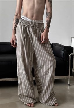 Men's Contrast striped cotton pants SS24 Vol.2