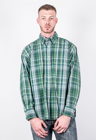 VINTAGE TOMMY HILFIGER SHIRT IN GREEN CHECKS