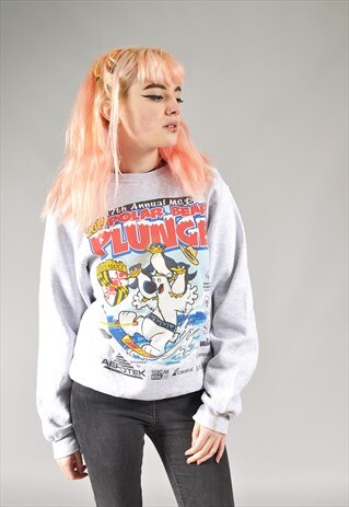 VINTAGE GREY POLAR PLUNGE SWEATER