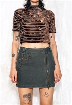 Vintage Y2K Mini Skirt in Grey Grunge