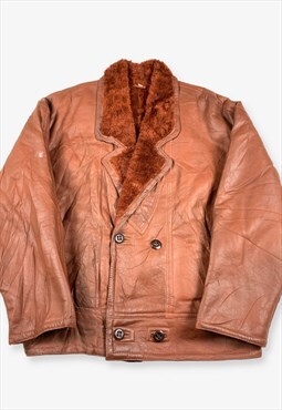Vintage Suede Leather Flight Jacket Burnt Orange XL