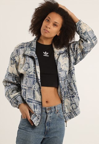 VINTAGE OUT BROOK FLORAL SILK BOMBER JACKET