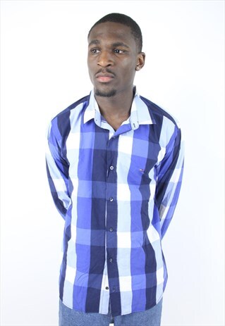 VINTAGE TOMMY HILFIGER BLUE CHECK SHIRT