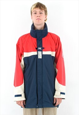 Vintage Mens XL Jacket Coat Red White Blue Windbreaker Zip