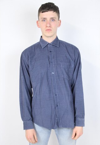 VINTAGE 90'S CORD BLUE SHIRT