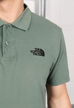 Vintage The North Face Polo Shirt Green Short Sleeve Medium