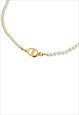 AUTHENTIC DIOR CD PENDANT - UPCYLCED PEARLS CHOKER
