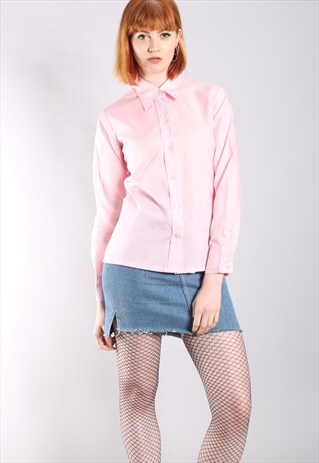 VINTAGE 70S SHEER PINK FITTED BLOUSE