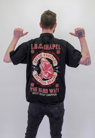 VINTAGE BIKER GRAPHIC FESTIVAL SUMMER SHIRT IN XL