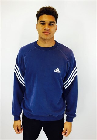 ADIDAS CLASSIC 3 STRIPE EMBROIDERED SWEATSHIRT